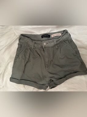 BCBGeneration Olive Green Pleated Trouser Shorts